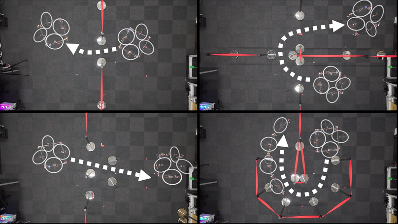 Hierarchical Trajectory Planning of Floating-Base Multi-Link Robot for Maneuvering in Confined Environments