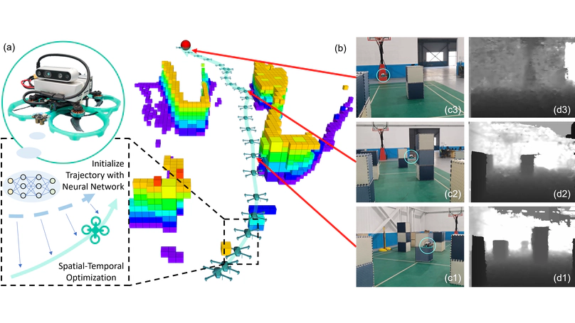 Learning-Initialized Trajectory Planning in Unknown Environments